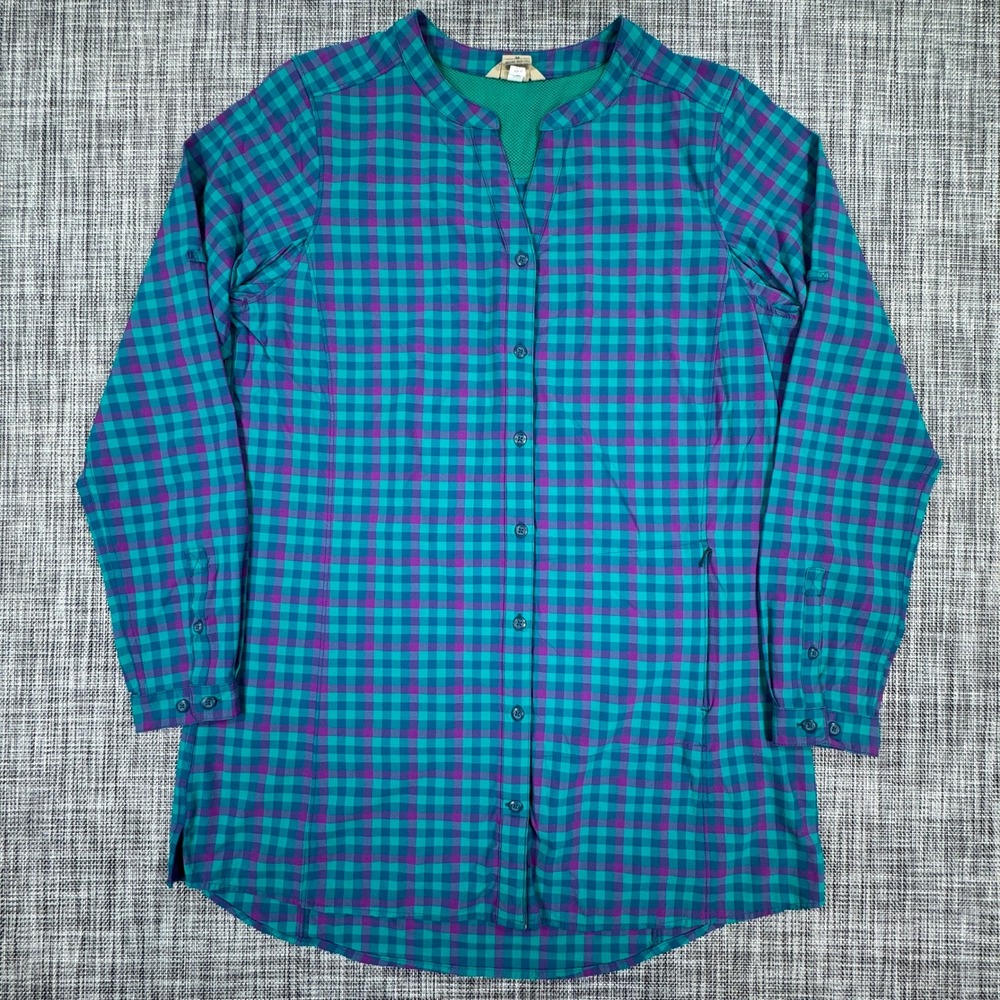Duluth Trading Womens Armachillo Plaid Tunic Hiking Shirt Medium Outdoor